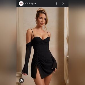 Oh Polly Elegant Black Mini Dress